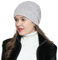 DonDon Berretto Invernale da Donna Slouch Beanie morbido con strass rivestimento interno morbido e caldo - grigio chiaro