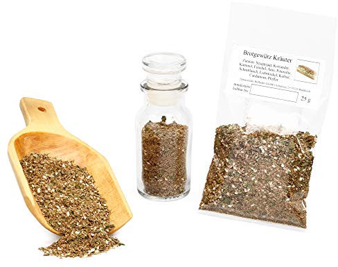 Brotgewürz Kräuter, Brot Gewürzmischung, Brotwürzer mit Sesam & Koriander, Naturgewürz perfekt zum Brot backen, Bauernbrot Gewürz, 25g