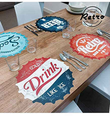 Out of the blue 4 Sets de Table Vintage/Thème Capsule Soda/Dimensions : 38 x 38 cm