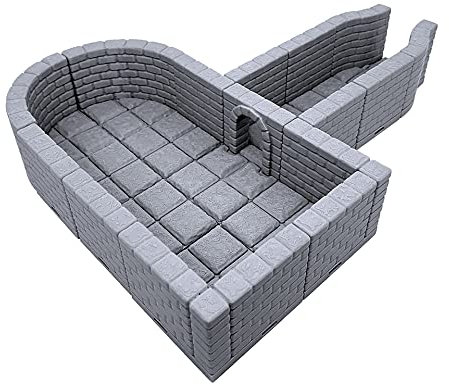 Deluxe-Verriegelungsfliesen – Mauerwerk und Stein, überstreichbar, 3D-gedruckte Tischplatte, Rollenspiel, Geländelandschaft für 28 mm Miniaturen