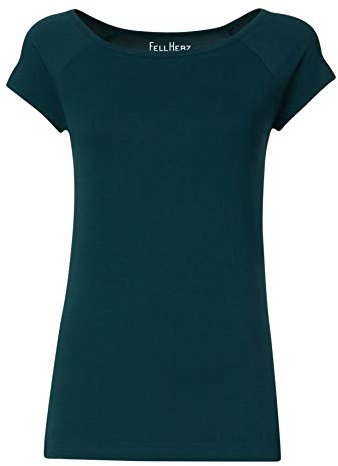 FellHerz Damen T-Shirt Petrol, Bio & Fair aus 100% Bio-Baumwolle und unter fairen Bedingungen hergestellt, nachhaltig, vegan, ökologisch, alternativ (L)