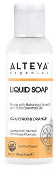 Alteya Bio Flüssigseife Grapefruit & Orange 30ml Reisegröße- USDA Organic-zertifizierte Reine Natürliche Seife und Waschlotion