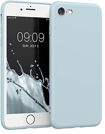 kwmobile Case Compatible with Apple iPhone SE (2022) / iPhone SE (2020) / iPhone 8 / iPhone 7 Case - Protective Slim TPU Phone Cover - Soft Matte Finish - Pastel Blue