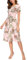 EXCHIC Women's Floral Printed Dress Summer Casual A Line High Waist Short Sleeve Midi Dress, 6, L