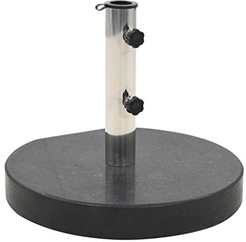 Susany Schirmständer Sonnenschirmständer Sonnenschirmhalter für Mastdurchmesser Durchmesser 38 und 48 mm 30 kg Rund Granit Schwarz