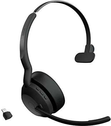 Jabra Evolve2 55 - schnurloses Mono-Headset Air Comfort - Mikrofone mit Geräuschunterdrückung und ANC - kompatibel mit Allen UC-Plattformen wie Zoom und Google Meet - Schwarz