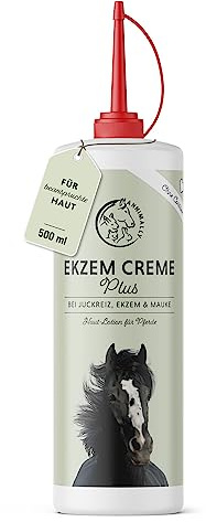 Crema per Eczema Plus 500ml - Crema per eczema per cavalli, contenente tra l'altro D-Pantenolo, olio di camomilla - Sollievo immediato per eczemi, crosta, pustole, prurito e irritazion cutanee