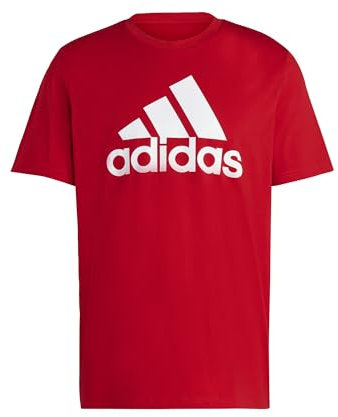 adidas Herren Essentials Single Jersey Big Logo Tee (Plus Size), Better Scarlet, M Extra Tall