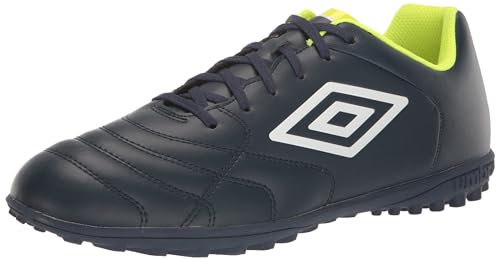 Umbro Men's Classico Xi Tf Soccer Turf Shoe, Navy/White/Safety Yellow, 5 UK