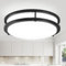 Depuley Deckenlampe LED Deckenleuchte Rund 32W, 3000K-6000K, 2400LM, Modern Led Lampe wohnzimmer Badezimmer Badlampe Küchenlampe für Bad Flur Schlafzimmer Wohnzimmer Balkon Keller - Ø 35CM (schwarz)