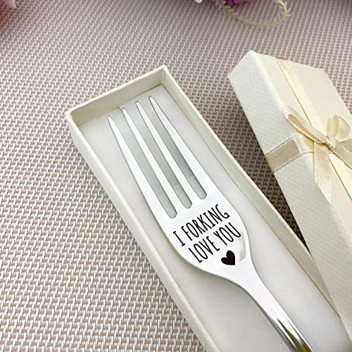 Liebesgeschenke für Sie und Ihn, I Forking Love You Gabel, romantische Frau, Ehemann, Freund, Freundin, graviert, Edelstahl, Schnitzgabel Geschenke, Jahrestag