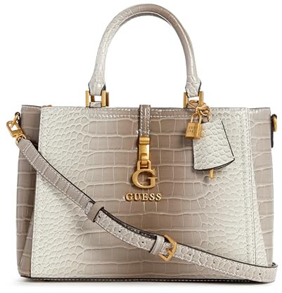 GUESS Damen G James Girlfriend Satchel Schulranzen, Griffe Oben, GRAU