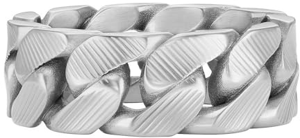 Fossil Herrenring Harlow Linear Texture Chain Edelstahl, JF047000405