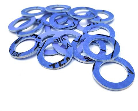 KKMSEALS Dichtungsringe Set Sanitär - Wasserhahn Dichtung 1 1/2” - Flachdichtung Gummi - Dichtungen aus Mineralfaser und NBR-Kautschuk - Dichtungsring Blaue - Dichtungsset (25 Stück, 45x35x2mm)