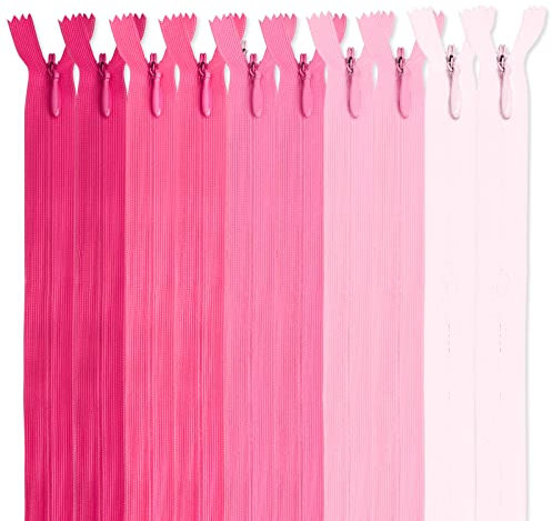 MARARDI [Packung 10 Unsichtbaren Reißverschlüssen [Rosen] Nylon [12 cm] Nähen und Basteln zum Kleidung Taschen Stoff für Nähmaschine Patchwork Plastik Baumwolle Zipper mit Metallreißverschluss