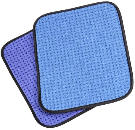 PATIKIL 2er-Pack Mikrofaser Bowlingkugel Shammy Pad 10 x 8 Blau/Violett