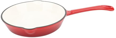 Fockety Padella Antiaderente, Padella in Ghisa Smaltata da 16 Cm / 20 Cm / 25 Cm, Padella Rotonda da Cucina per Piano Cottura e Forno, Campeggio, Cucina, Grigliate (16 cm)