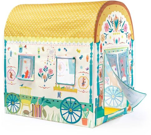 Djeco Spielhaus Wohnwagen - großes Kinderzelt Caravan Spielzeug