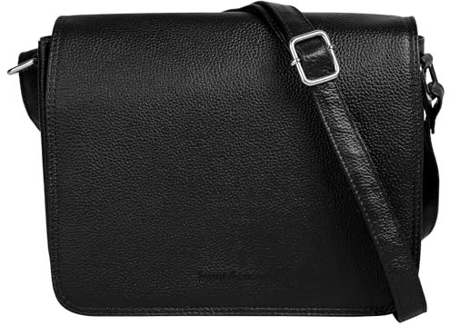 bruno banani Umhängetasche echt Leder Damen | Kuriertasche, stilvolle Umhängetasche, verstellbarer Schultergurt, leichtes Material | 022131