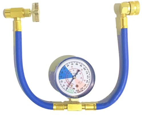 Yorajuy Freon Charger For Car, R134A Car Air Conditioner Recharge Kit With Pressure Gauge, Manifold Gauge System M14 Or 1/2 Inch Thread For Auto Air Conditioner