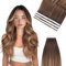 Vlasy Tape Extensions Echthaar 30cm Mini Tape in Extensions Echthaar Gerade Tape Haarverlängerungen Echte Menschliches Haar Natürliche Invisible Tape Hair Extensions T4/27+4# 16 Stück