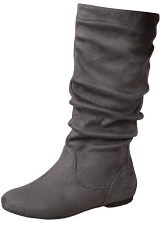 EJIMUQO Regalo Natale Mamma Stivali Neve Bambina 22 Stivali Cowboy Donna Bassi Stivali Neri Alti Zeppa Stivali Donna Gambale Largo Camoscio Stivali Da Neve Alti Donna