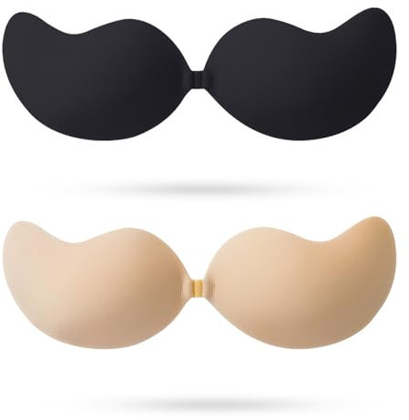 2 Pairs Sticky Bra, Stick On Bra, Strapless Bra, Sticky Bra Push Up, Stick On Bra Push Up, Strapless Push Up Bra, Invisible Bra For Low Cut Dress,Invisible Push Up Bra For Weddings Parties Dances