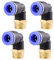 4 piezas 10mm 3/8 PT Racores neumáticos en codo de 90° con rosca macho Racores rápidos neumáticos para mangueras Push-in Conexión de aire comprimido Push-in