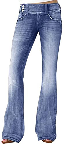 Pantaloni da donna a zampa svasata con taglio a stivale, vestibilità aderente, jeans svasati, pantaloni da donna in denim elasticizzato, jeans da donna a vita bassa, jeans svasati, pantaloni lunghi a
