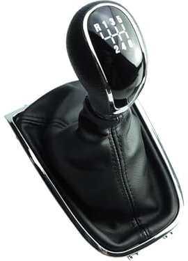 Newtown2700-parts Schaltknauf, Schaltsack mit schwarzer Naht, Rahmen im Chrom-Look, 6 Gang kompatibel/Ersatzteil für Opel Astra J 2009-2015