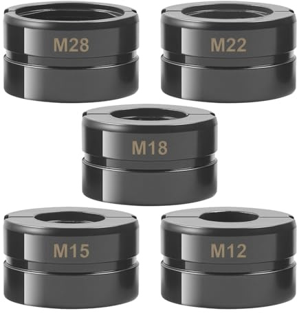 TIHOOK 5 Stücke M12~M28 Pressbacke, M-Kontur Pressbackeneinsatz für 12mm, 15mm, 18mm, 22mm, 28mm Presszange, für Handpresszangen + Wechselbacke, Kupferrohr, Edelstahlrohr, C-Stahlrohr