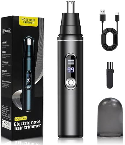 SENLINLIN Nasenhaartrimmer für Männer Frauen, Professioneller schmerzloser Herrenhaarschneider, Wiederaufladbarer Kabelloser Schmerzloser Ohr- und Nasenhaarschneider, Dual Edge Klingen, IPX5