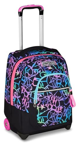 Seven Trolley Scuola Fisso, Fucsia, 2 in 1, Doppio Uso, Trolley e Zaino, Zaino Scuola Viaggio, Bambina Ragazza