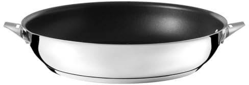 Cuisinox - Eclipse - Poêle 28 cm avec revêtement céramique - Fond encapsulé - Compatible tous feux dont induction - Acier Inoxydable 18/10 - Finition miroir