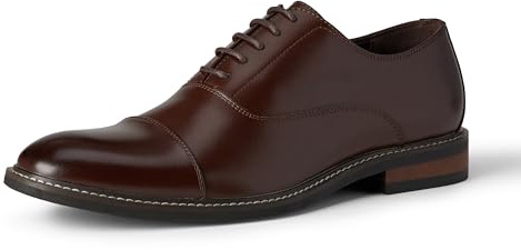Amazon Essentials Men's Cap Toe Oxford Dress Shoes, Cognac, 11.5
