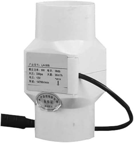 Inline Booster Duct Fan 50mm/2 12v 6w Low Noise Ventilation Exhaust Fan Energy Efficient Blower for Air Circulation in Ducting and Vents