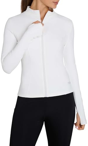 TCA Women’s Running Jacket – Long Sleeve Gym Tops Women, Full Zip Sports Jacket, Lightweight Gym Jackets Women