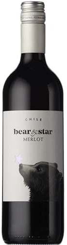 Bear & Star Merlot Chilean Red Wine 75cl, 11% ABV – Smooth Fruity Merlot – Easy‑Drinking Table Wine for Dinner & Gifting