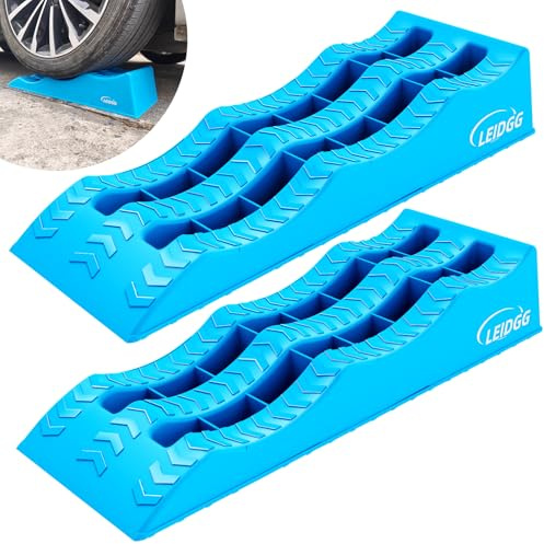 LEIDGG 2Pack 3-Tier Levelling Ramps for Campervans Heavy-Duty Anti-Skid RV Levelling Blocks Height Adjustable Vehicle Ramps for Cars, Trailer,Truck Up to 10000 LBS