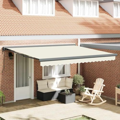 Tenda da sole verticale per balcone, tenda da sole retrattile, 4 x 3 m, tessuto e alluminio, per terrazze, balcone, veranda, versatile