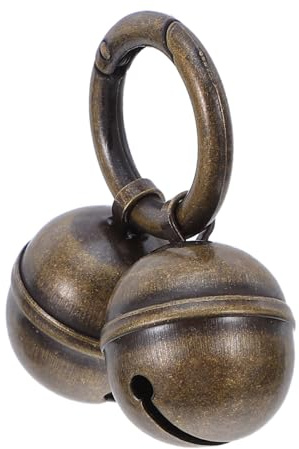 HIAKDOFT Vintage Kupfer Hundeglocke mit Lautem Klang Druckknopf Schnellverschluss Robustes Messing für Hunde und Katzenhalsbänder Haustier Tracking im Freien