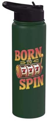 Born Top Spin - Casino Slot Machine Stainless Steel Insulated Water Bottle