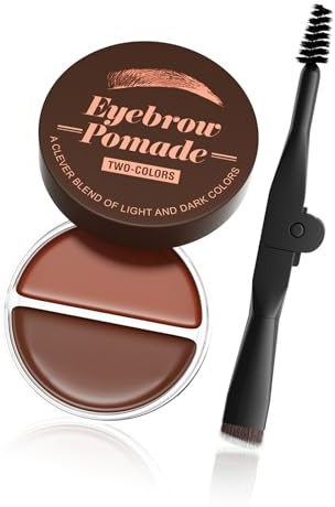 Farben Augenbrauen Pomade, 2-in-1-Brauen Pomade mit Pinsel, natürliches Augenbrauen Make up für alle Hauttypen und Töne, zwei Farben mit Pinsel