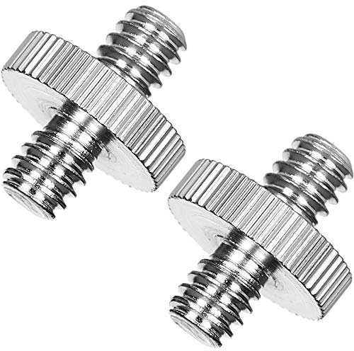 Standard 1/4-20 Male to 1/4-20 Male Threaded Tripod Screw Adapter Standard Tripod Mounting Thread Camera Screw Adapter Converter, Precision Made (2 Pack)