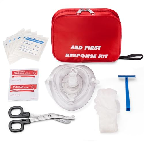Primo kit DAE con RCP, guanti, rasoio, forbici, tamponi di garza e salviette detergenti per l'addestramento DAE