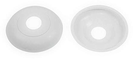 SN-TEC Abdeck Rosetten Rund für Geländer | Rohre | Heizungen usw. Schwarz/Weiß/Grau, Durchmesser wählbar ! (10 Stück) (Aussen 57mm / Innen 16mm, Weiß)