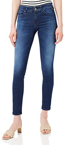Replay Damen Jeans New Luz Skinny-Fit Hyperflex Hyper Cloud mit Stretch, Blau (Dark Blue 007), 32W / 30L