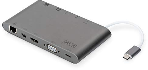 Digitus DA-70875 Dock Station USB-C 11x Puertos Gris