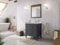Landhaus Badmöbel-Set 2tlg Lavanda 75 Quarz Carrara montiert grau lackiert