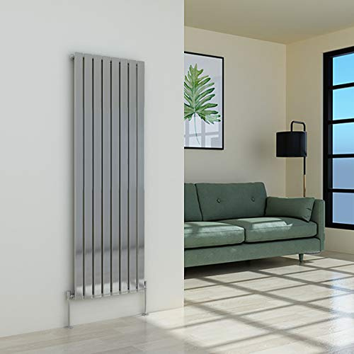 Warmehaus Vertical Modern Radiator Flat Panel Single Chrome 1600x546mm | Designer Central Heating Wall Radiator, for Bathroom Kitchen Hallway Living Room, Modern Radiator, Column Radiator